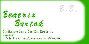 beatrix bartok business card